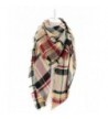 DEARCASE Women's Tassels Soft Plaid Tartan Scarf Winter Large Blanket Wrap Shawl - Black Claret - C918C792OS3