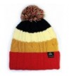 City Hunter Ck1050 Bold Stripe Pom Pom Knit Hat (7 Colors) - Red - C311HTWUNC9