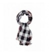 Ladies Gingham Scarf Plaid Wrap Soft Shawl With Fringe Fashion Scarves For Women - Black- white- gray- red - CC12N5HD5R2