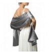 Great Costumes Satin Bridal Evening Shawls Scarves - Silver - CO12N2SGJZR
