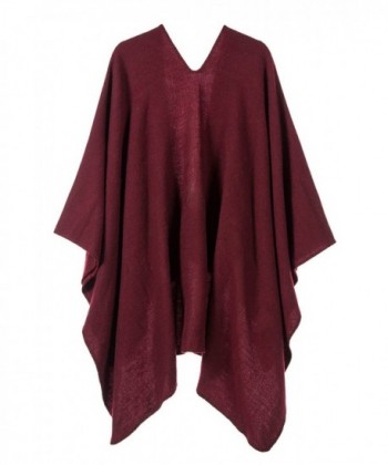 Joann Womens Wrap Shawl Solid Burgundy