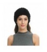 Ferand Women's Soft Real Rex Rabbit Fur Knitted Headband- Dual-use as Warm Snood Scarf for Winter - Black - CL188IT737E