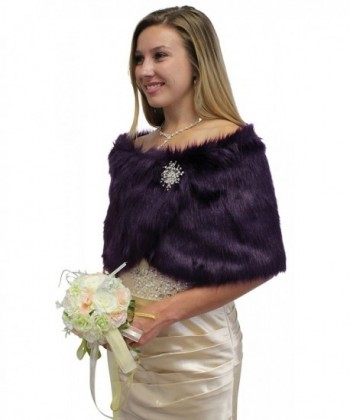 Tion Bridal Women Purple Brooch in Wraps & Pashminas