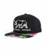 California Republic Bear Flag Flat Bill Snapback Hat - Tropical Floral Pattern - CS126OL3XCR