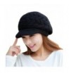 Women Fashion Winter Skull Beanies Knitted Hats Cap Snow Ski With Visor - Black - CP188N7YA89