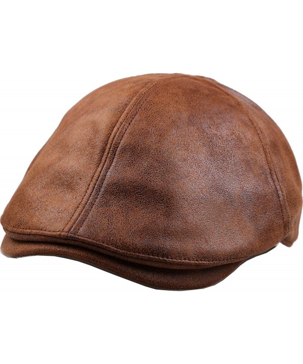 sujii iCAB Flat Cap newsboy Beret IVY Cap Irish Cabbie Driver Hat - Light Brown - C412O3H5NKE