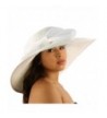Summer Big Ribbon Bow Floppy Sun Wide Brim 6"+ Brim Beach Hat Adjustable - White - CK11JHWD0PB