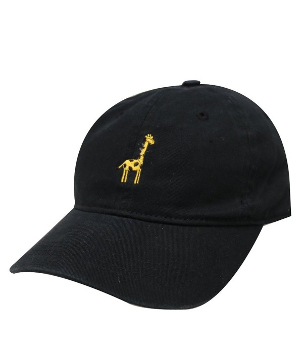 City Hunter C104 Giraffe Cotton Baseball Dad Caps 16 Colors - Black - CF12MX981GF