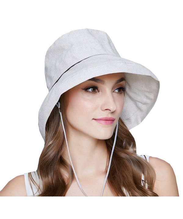 OLEWELL Women's Floppy Foldable UPF 50+ Hat-Summer Sun Beach-Wide Brim Cap - Off-White - CL182H8ULW6