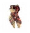 AOFU Winter Blanket Scarf Classic Tassel Plaid Scarf Warm Soft Tartan Wrap Shawl - Khaki - CS189NH9KAH