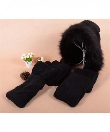 Winter Siamese Hoodie Gloves Earflap in Fashion Scarves