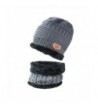 JoyRing Beanie Hat Scarf Set Thick Knit Cap Warm Fleece Lined Scarf Warm Winter Hat For Men & Women - Gray - C1188Q2IZ6D