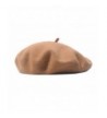 Beauty-girl Warm Winter Cap Classic Wool French Beret Tam Beanie Hat Cap For Women/Girls - Camel - CT187IW46SE