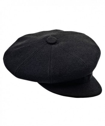 Sterkowski 8 Quarters Newsboy Wool Cloth Cap - Black - CN11MQF3TEN