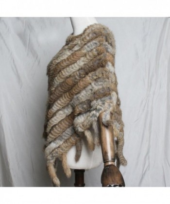 Raylans Natural Knitted Rabbit Tassel in Fashion Scarves