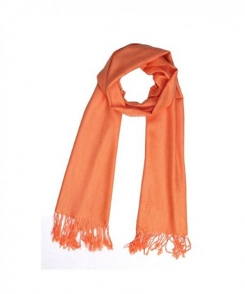 Reversible Pure Color Silky Beach Wrap Shawl Womens Decoration Scarf - Orange - CT12H09N737