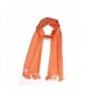 Reversible Pure Color Silky Beach Wrap Shawl Womens Decoration Scarf - Orange - CT12H09N737