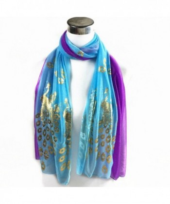 Iusun Multi color Peacock Printed Scarves