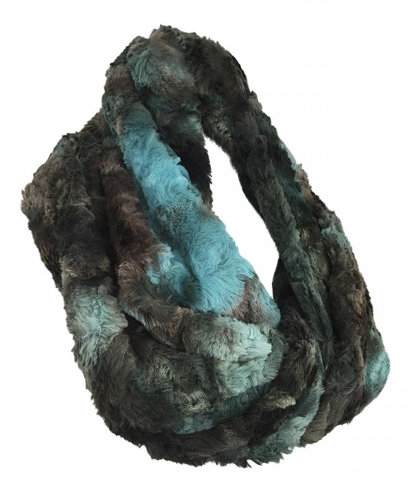 Pia Rossini - Womens Chunky Faux Fur Multi Colored Loop Circle / Infinity Scarf - Luella Aqua - CQ12NEN3UB1