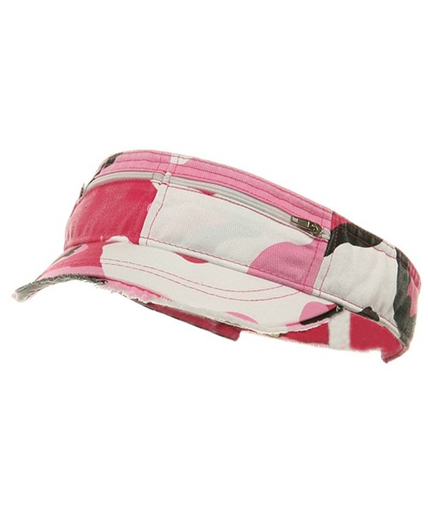 Enzyme Washed Cotton Twill Visor-Pink Camo - CD111QRERGB