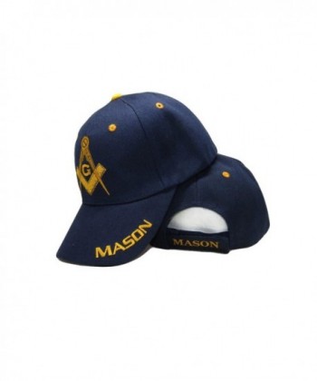 Blue and Gold Mason Masons Freemason Masonic Lodge Ball Cap 3D embroidered Hat - CX186DT9R67