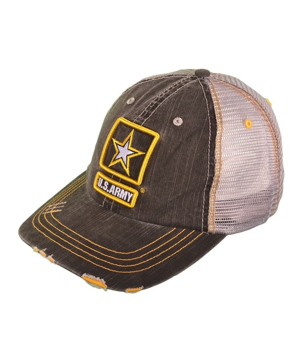 US Army Low Profile Unstructured Cotton Twill Distressed Trucker Hat - CP127PXL8Z7