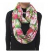 Lina & Lily Vintage Flamingo Print Loop Infinity Women's Scarf Lightweight - White Background - C011P01KKB5