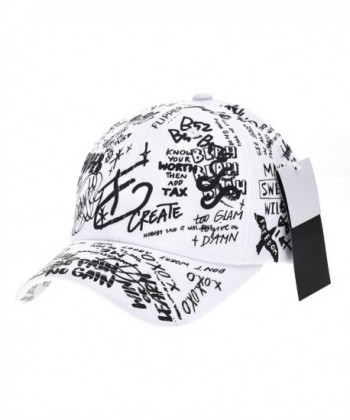 WITHMOONS Baseball Cap Graffiti Art Tattoo Graphic Hat AL1706 - White - CS1820XI5S4