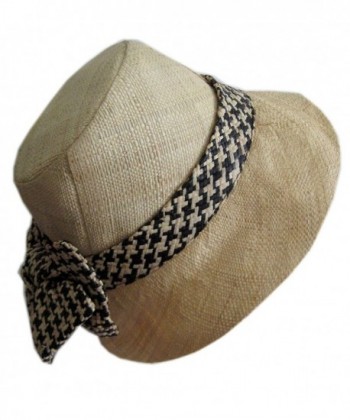 Raffia Gingham Sun Hat RAFF-1 - Beige - CI11YBN8WGN