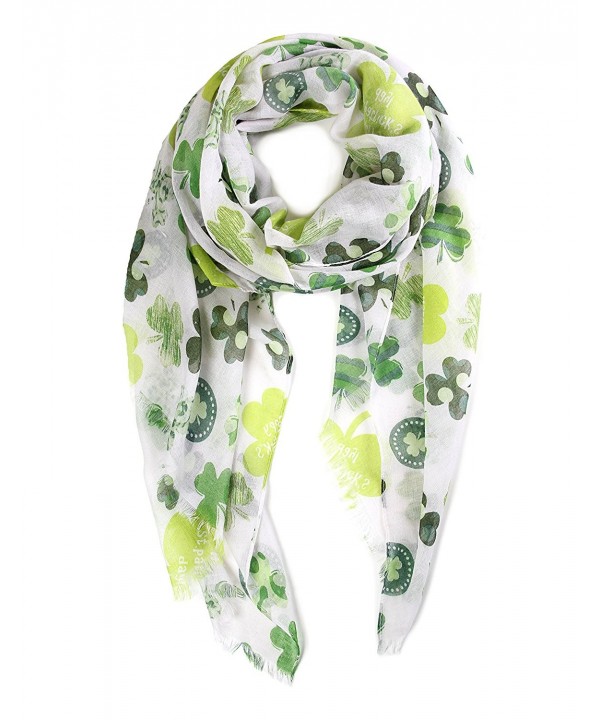 Mix & Match Women's St Patrick's Day Clover Shamrock Scarf - 465-white - C212NS3PY12