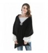 Aukmla Women's Knitted Scarf Pashminas and Shawls Poncho with Brooch - Black - C7186T0H6RL