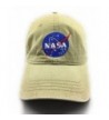 NASA MEATBALL LOGO EMBROIDERED WASHED SPACE DAD CAP - Khaki - CB1856UTITD