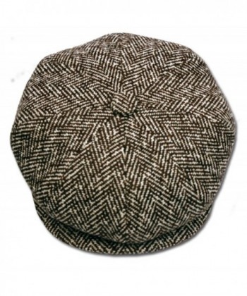 TitFus Herringbone Big Apple Duckbill Ivy Newsboy Irish Tweed Cap Hat - Brown - CT11KIPIKXN