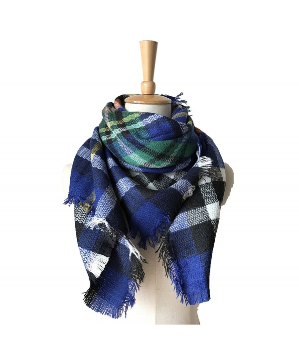 Abclothing Family Match Scarf Plaid Blanket Shawls for Adult and Kids - Saphire - CH1883WXWL8