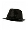 Shiny Sequin Fedora Hat - Black W18S51F - C7110J60197