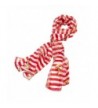 Blue or Red and White Stripe with Gold Anchor Pattern Silk Feel Scarf - Red Anchor - CK11K515E1B