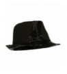 Shiny Sequin Fedora Hat Black