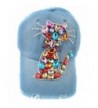 Elonmo Cute Big Crystal Cat Baseball Cap Jewel Rhinestone Bling Hats Jeans Wash Denim - CC11YMOBR4F