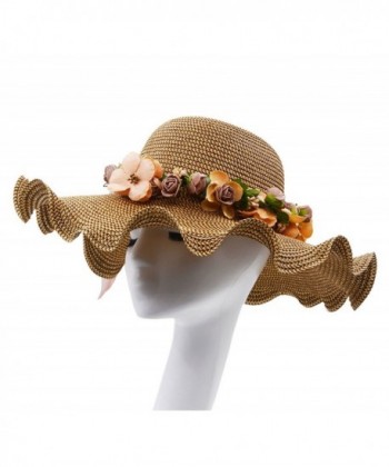 Vegali Summer Beach Sun Hat - Brown - CE12KHP4LY5