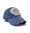 NAVY BLUE "FREE SPIRIT" CHIEF HEADDRESS Patchwork Vintage Baseball Hat - C0185CG6C8K