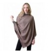 (14 COLORS) 100% Organic Cotton 5-Way Knit Poncho Wrap Pullover Sweater Topper Cardigan - Earth Brown - CA1886WS2ZM