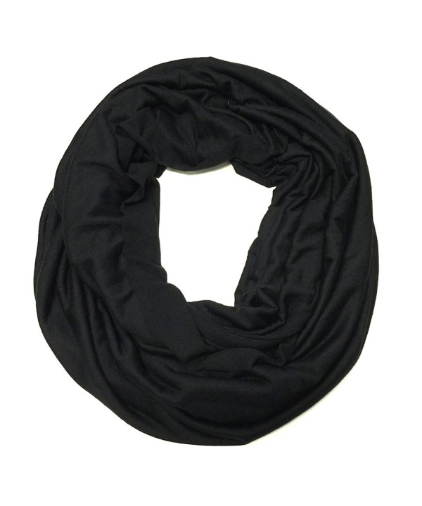 Wrapables Soft Jersey Knit Infinity Scarf - Black - CU11SQUQ2TV