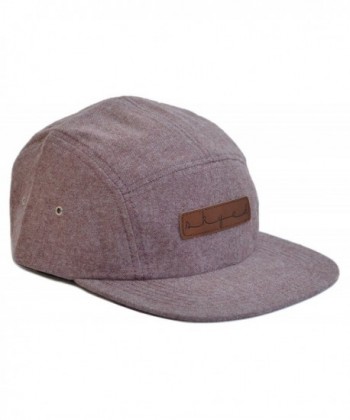 Skyed Apparel Premium 5 Panel Hat With Genuine Leather Strap (Multiple Colors) - Burgundy Brushed Cotton - CE12IVZZN3L