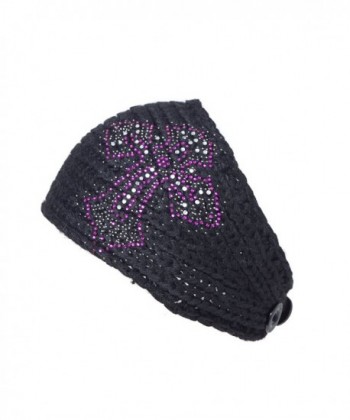 Winter Rhinestones Headband Adjustable Headwrap in Women's Cold Weather Headbands