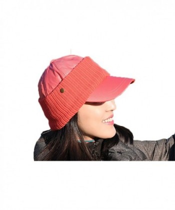 Sunfree Sports Baseball Cap with Detachable Knit Neck Warmer Ear Warmer Headband - Red orange - CU187NS3G0M