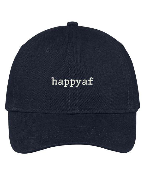 Trendy Apparel Shop Happyaf Embroidered 100% Cotton Adjustable Cap - Navy - CH12IZK0XFZ