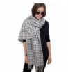 28'' x 78'' Womens Warm Wool Houndstooth Scarf Pashmina Shawl Plaid Muffler Wrap with Gift Box - Grey/white - CU128S9NHGZ