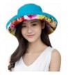 Lovful Women's Lady's colorful Bucket Hat Summer Beach Hat Outdoor Garden Hat - Blue - CD12IMV12XJ