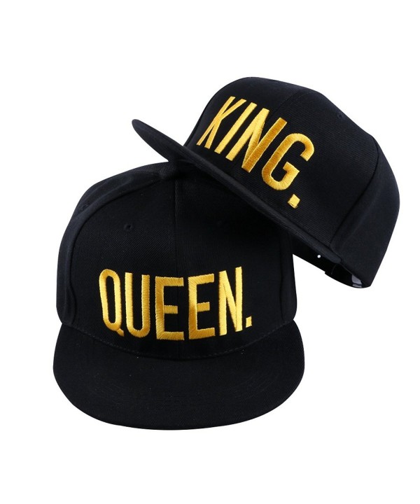 WENDYWU Hip-Hop Hats King and Queen 3D Embroidered Lovers Couples Snapback Caps Adjustable - King Queen - CI17YHWG0CR