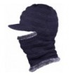 WDSKY Knit Thick Motorcycle Face Cover Ski Mask Beanie With Visor Balaclava for Adult - Navy - CG188IOHYXY